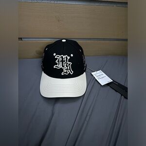 AMIRI Wool & Leather black belt strap hat